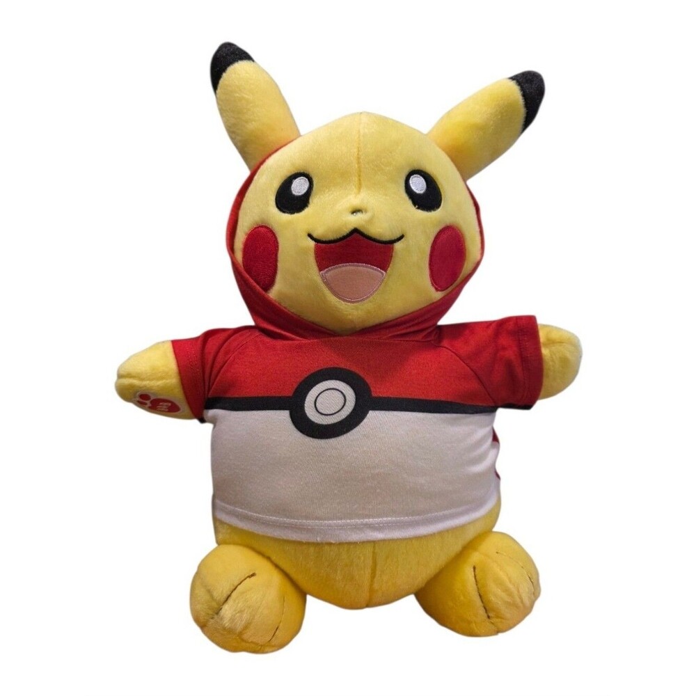 Build-A-Bear Pokemon Pikachu 16" Plush Talking Stuffed Animal w/ Poké Ball Hoodi
